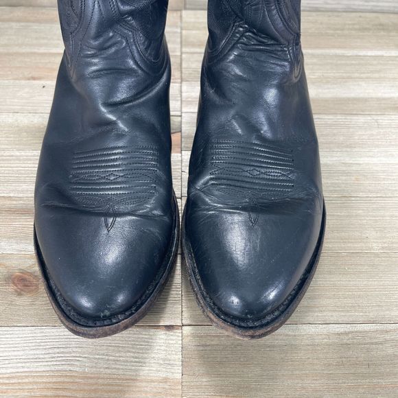 Cody James Boots Mens 9 D Black Leather Cowboy Western Almound Toe Pull On - Picture 3 of 10